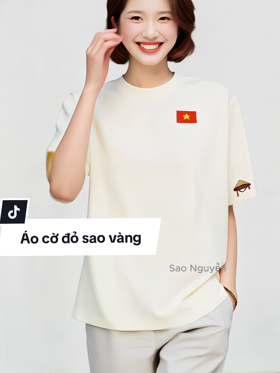 Áo thun xinh xắn ý nghĩa in hình cờ đỏ sao vàng và nón lá, mặc thoải mái thoáng mát, lên form đẹp, phối cùng quần hay chân váy đều xinh ạ #aoxinh #aoyeunuoc #aovietnam #ThoiTrendNu #xuhuong #saonguyen99 