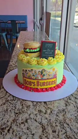 BURG-CAKE OF THE DAY!#bobsburgers #hamburger #cake #caketok #smallcakes #mcallentx #cakedecorating 