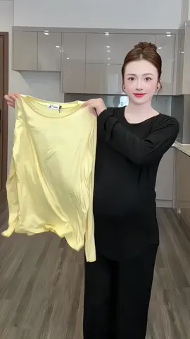 Bộ ủ Kem Lụa Suông Thun Lạnh Áo Vạt Bầu Có Túi Bigsize 45-85Kg