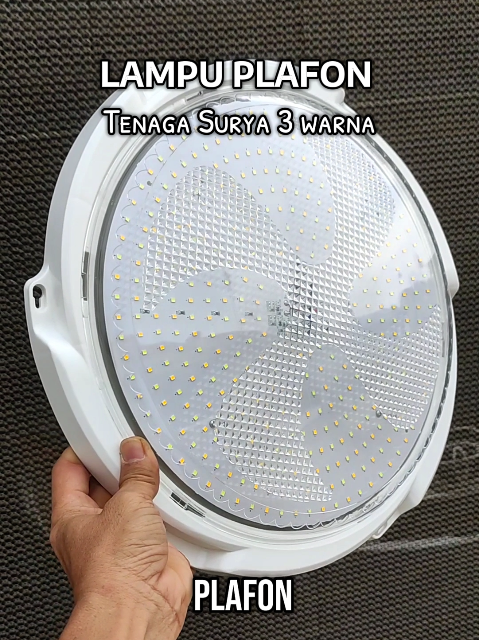 Lampu plafon otomatis super terang tenaga Surya 3 warna #lampuplafontenagasurya  #lampuplafon  #lampusolar  #lampusolarcell #lamputenagasurya #lampuruangan #lampuledplafon #lamputenagamatahari  #lampuplafonminimalis #lampu3warna #modalkontendoang 