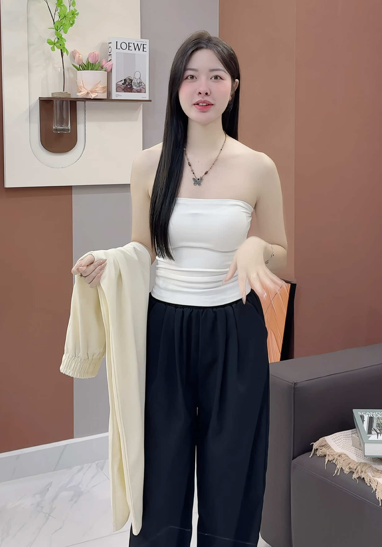 Quần đũi vân mấy ống rộng mặc thoải mái lắm ❣️ #quansuongongrong #quanduivanmay #quansuongnu #quansuong #viral 