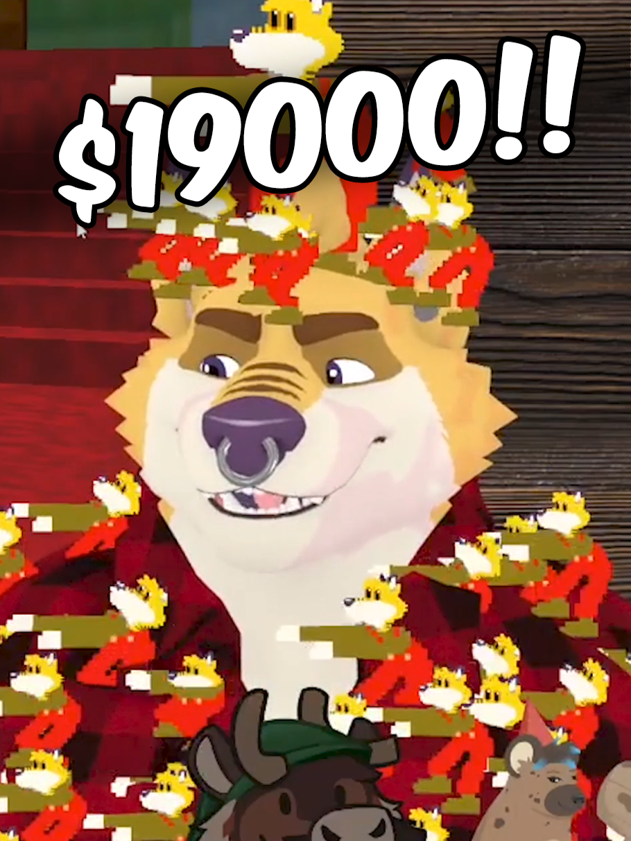 We raised $19000 for charity!! ❤🧡💛💚💙💜 #furry #streamer #twitch #twitchclips #furries #funny #furrytiktok #laugh #furrytrash #stream #vtube #vtuber #fox #fyp #fypシ