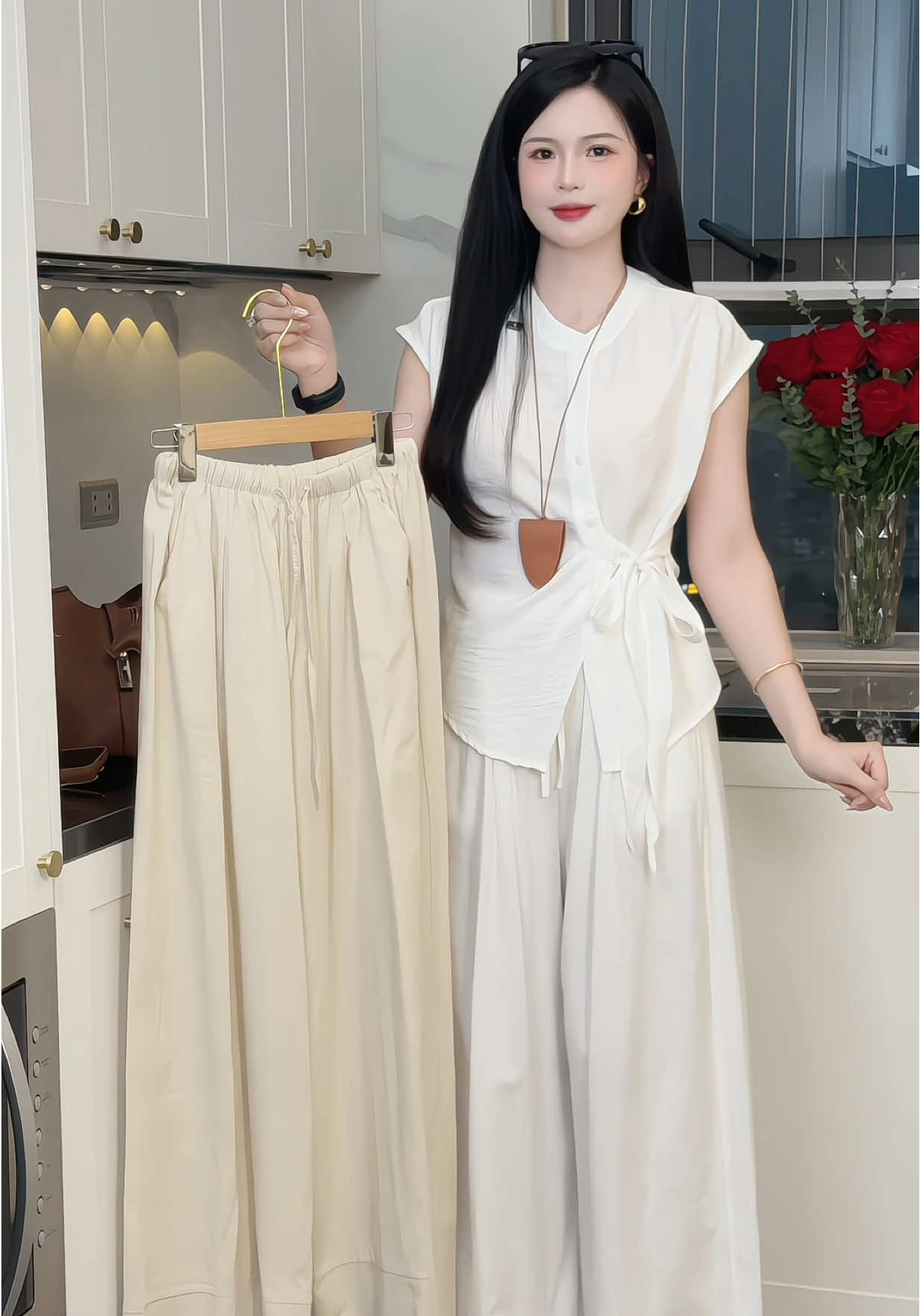 Quần Linen Nữ Ống Rộng Dáng Suông #champhanreview #quanongrong #misoul 