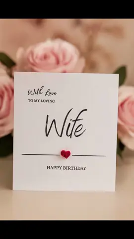 Happy Birthday wife card Free Delivery 🚚 Celebrate your loving wife’s special day with this elegant handmade “With Love to My Loving Wife” birthday card. 💌 Featuring a delicate red quilled heart, this card comes with a matching envelope and the option to include your own heartfelt custom message. Perfect for showing love and appreciation in the most beautiful way. ❤️ #BirthdayCard #HappyBirthday #BirthdayGiftIdea #PersonalisedCard #HandmadeBirthdayCard #BirthdaySurprise #CustomBirthdayCard #tiktokmademebuyit 