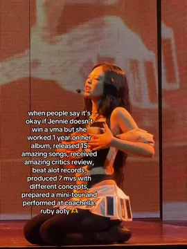 honestly i feel like all of this is just vma’s fault like maybe if they took kpop artists a bit more seriously and didn’t just belittled them to a « kpop category », this wouldn’t happen. 'like jennie' is the second most streamed female song of 2025 & 'ruby' is the second most streamed female album of 2025 right after lady gaga. how are you gonna snub her from other categories just because she’s from the kpop industry? #vmas #jennie #blackpink #fy #fyp