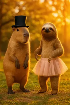 Capybara and Sloth. Doing a Happy dance for your Sunday.  #fyp #capybara #sloth #hilarious #funnyvideos #funny #comedyvideo #viralsong #viralmusic 