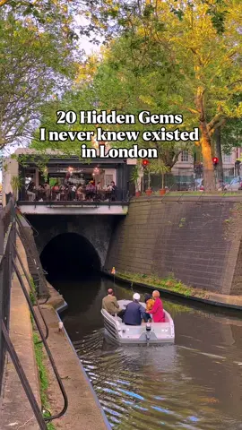 20 Hidden gems you probably never knew existed in London.  The Jam: Treehouse restaurant at Chelsea.  World’s First Tube Carriage 1890s:  Historic tube carriage from 1890s at Transport Museum. Storehouse: Engaging immersive theatre experience at Deptford Storehouse. Brydges Place: London's narrowest street at 38cm. Hidden Retro Diner: Nostalgic diner at Elvis Evolution, Excel Waterfront. The Onion Garden: Tranquil garden oasis in Westminster. Mural of Amy Winehouse at Hawley Arms India's Sasan Gir: Sasan Gir wildlife displayed at London Zoo. Gordon’s Wine Bar 1890s:  Historic wine bar with ambience. Free Zoo at Golders Hill Park Rules 1798s: London’s oldest restaurant  The Viktor Wynd Museum of Curiosities:  Curiosities and oddities showcase museum. St John's Lodge Garden: Secret garden at Regent’s Park. Henry VIII's Kitchens 1530s:  Tudor kitchens showcasing historical cuisine at Hampton Court. Cubana: Charming vintage Cuban dining restaurant at Waterloo Koi Fish Pond:  Peaceful koi fish pond oasis at Spitalfields Market. Treehouse Walkway: Elevated walkway among treetops Kew Gardens. Poetry Pharmacy: Healing words pills through therapeutic poetry at Oxford Street Brixton Windmill 1816s: London’s only operational windmill. London Silver Vaults 1876:  Historic vaults filled with silver treasures at Chancery Lane.  #londontiktok #london #secretlondon #londonhotspots #explorelondon 