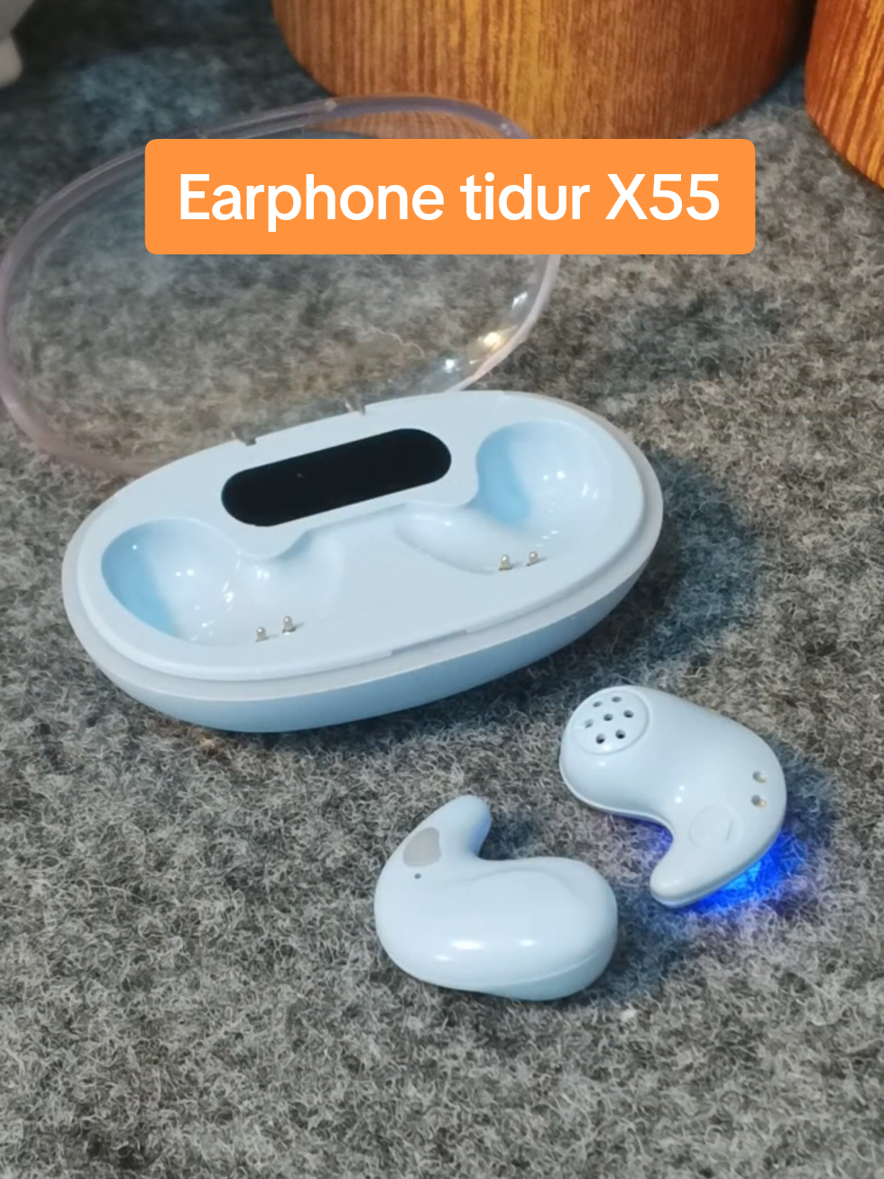 Earphone tidur x55, nyaman di pakai dan gak bikin sakit telinga #tws #twsbluetooth #earphonetidur #x55 
