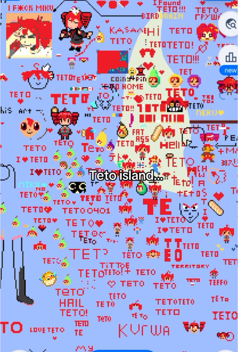 Teto island ❤️‍🩹 #wplace #art #kasaneteto #miku #vocaloid 