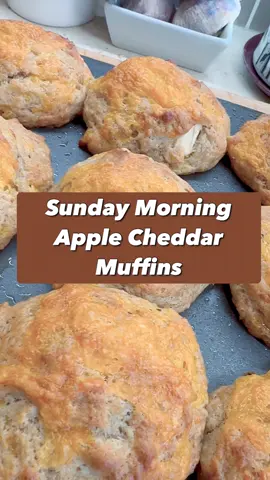 We were thrilled with how delicate these muffins are. And the perfect sweet savoury balance that was just begging for a cup of rich coffee. That’s how a Sunday morning should be spent.  Apple & Cheddar Muffins  (makes 10–12 muffins) Ingredients 1 cup unsweetened applesauce 1 cup fresh apple, peeled & diced small (about 1 medium apple) 1 cup shredded sharp cheddar cheese 2 cups all-purpose flour 1 tbsp baking powder ½ tsp baking soda ½ tsp salt ½ tsp cinnamon (optional — good with sweet-savory mix) 2 large eggs ½ cup plain yogurt ½ cup neutral oil (or melted butter) ½ cup brown sugar (adjust up or down for sweetness) 1 tsp vanilla extract Method Prep oven & pan  Preheat oven to 375°F (190°C). Line or grease a muffin tin.  In a large bowl, whisk flour, baking powder, baking soda, salt, and cinnamon.  In another bowl, whisk eggs, applesauce, yogurt, oil, brown sugar, and vanilla until smooth.  Pour wet ingredients into dry. Stir gently until just combined — batter will be thick. Fold in diced apple and ¾ cup cheddar, reserving ¼ cup cheese for topping.  Divide batter among muffin cups (about ¾ full). Sprinkle reserved cheddar on top.  Bake 18–22 minutes, until tops are golden and a toothpick comes out clean. Cool & enjoy with your best cup of coffee #lazysundaymorning #applecheddarmuffins #sweetsavory 