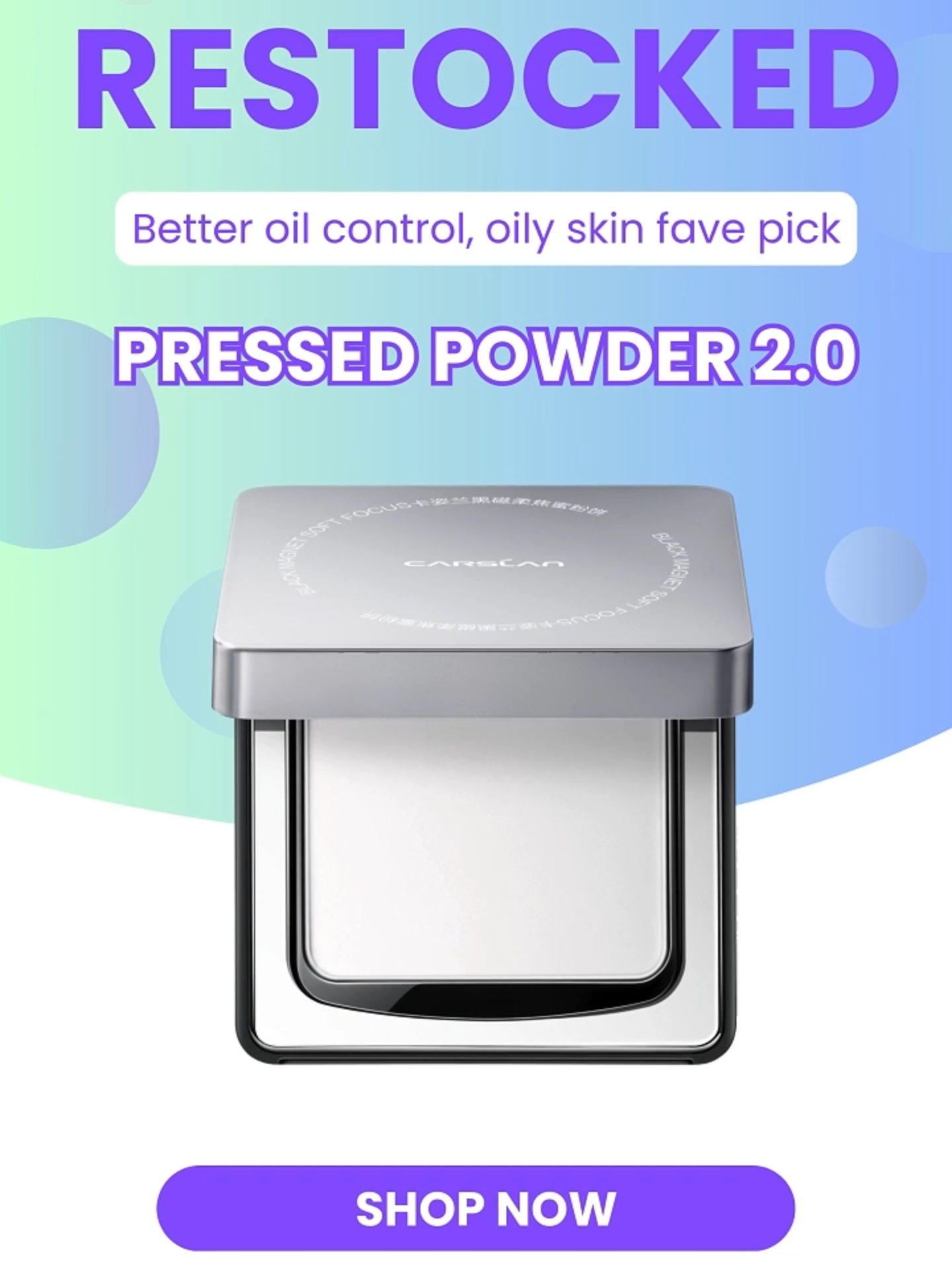 Your fave is already back in stock!! Better oil control! Exclusively for oily & combination oily skin🙌✔ #CARSLAN #blurringpowder #restocked #settingpowder #oilcontrol #sweatproof #compactpowder #summermakeup #pressedpowder #longlasting #makeup #fyp