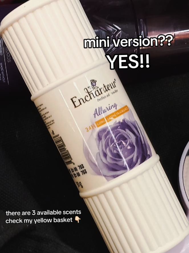 naalala niyo pa ba to? kasi kung oo bumili ka na!  May MINI VERSION na sila! 🥹🫶🏻 Sa wakas, madadala at malalagay na din sa bag everyday! 🥰 #enchanteur #enchanteurpowder #facepowder #floralscent #tiktokshop 