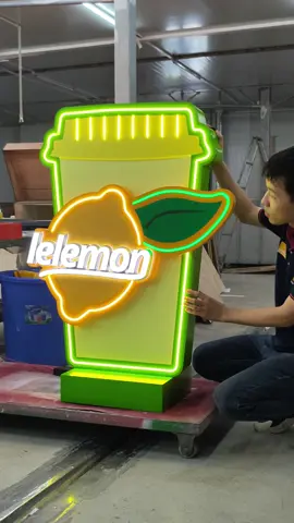 Lemon tea shaped lightbox #sign #signage #neon #neonsign #lightbox #signmaker #signshop #signagedesign #signboard 