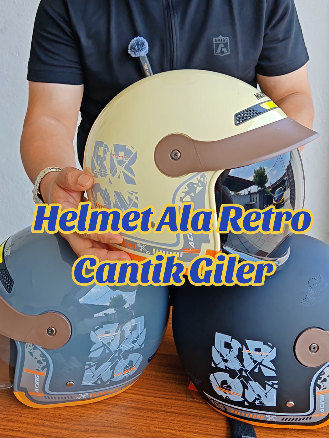 Helmet Ala Retro 70an lawa giler,bawak motor lama dengan helmet ni style habis kome#helmets #topikeledar #topikeledarmotosikal #topikeledarmurah #helmetseparuh #motorsikal #retro 