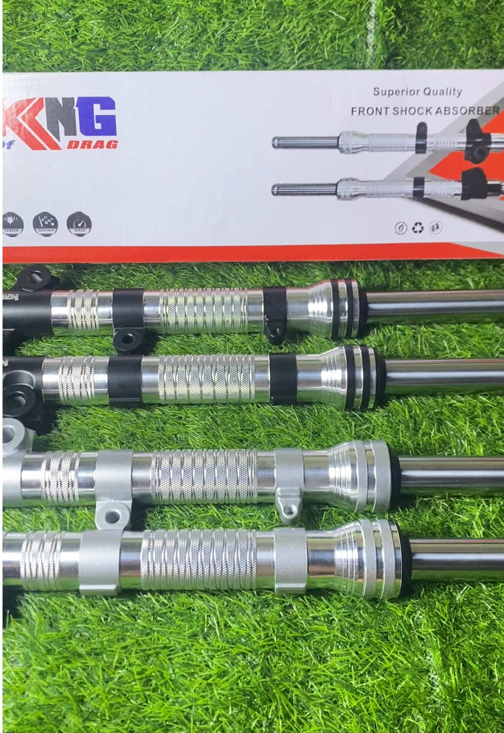 KING DRAG LIGHTEN FRONT SHOCK FOR CLICK/BEAT/M3/SPORTY/SOULTY (SILVER/ BLACK) #kingofdragphilippines #frontshock #lightenfrontshock #motorcycle #motorcyclepartsandaccessories #motorparts 