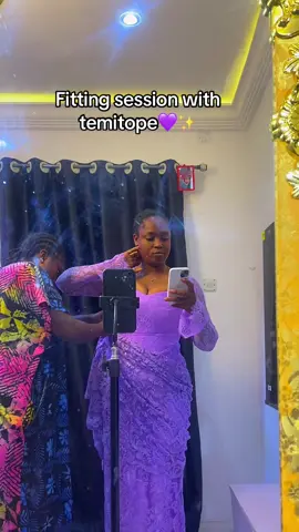 Temitope said yes to her dress💜✨💃🏻#fyp #fashion #fashiontiktok #tiktoknigeria #fitting #fittingsession #designer #goviral #donotletthisflop 