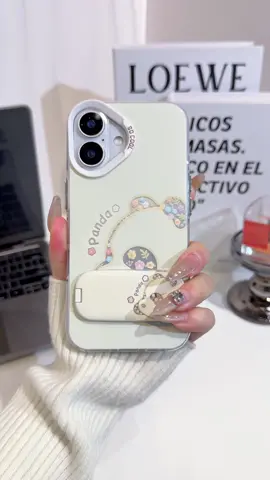 Wow! Casing ponsel panda super imut, matte feel anti-drop dan non-slip, dengan braket cermin riasan panda, cocok untuk berbagai model ponsel ~#ins #case #panda