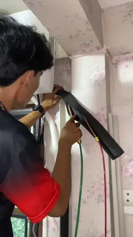 ดัดท่อทองแดงด้วยยาง pe #ยางดัดท่อแอร์ #airconditioner 