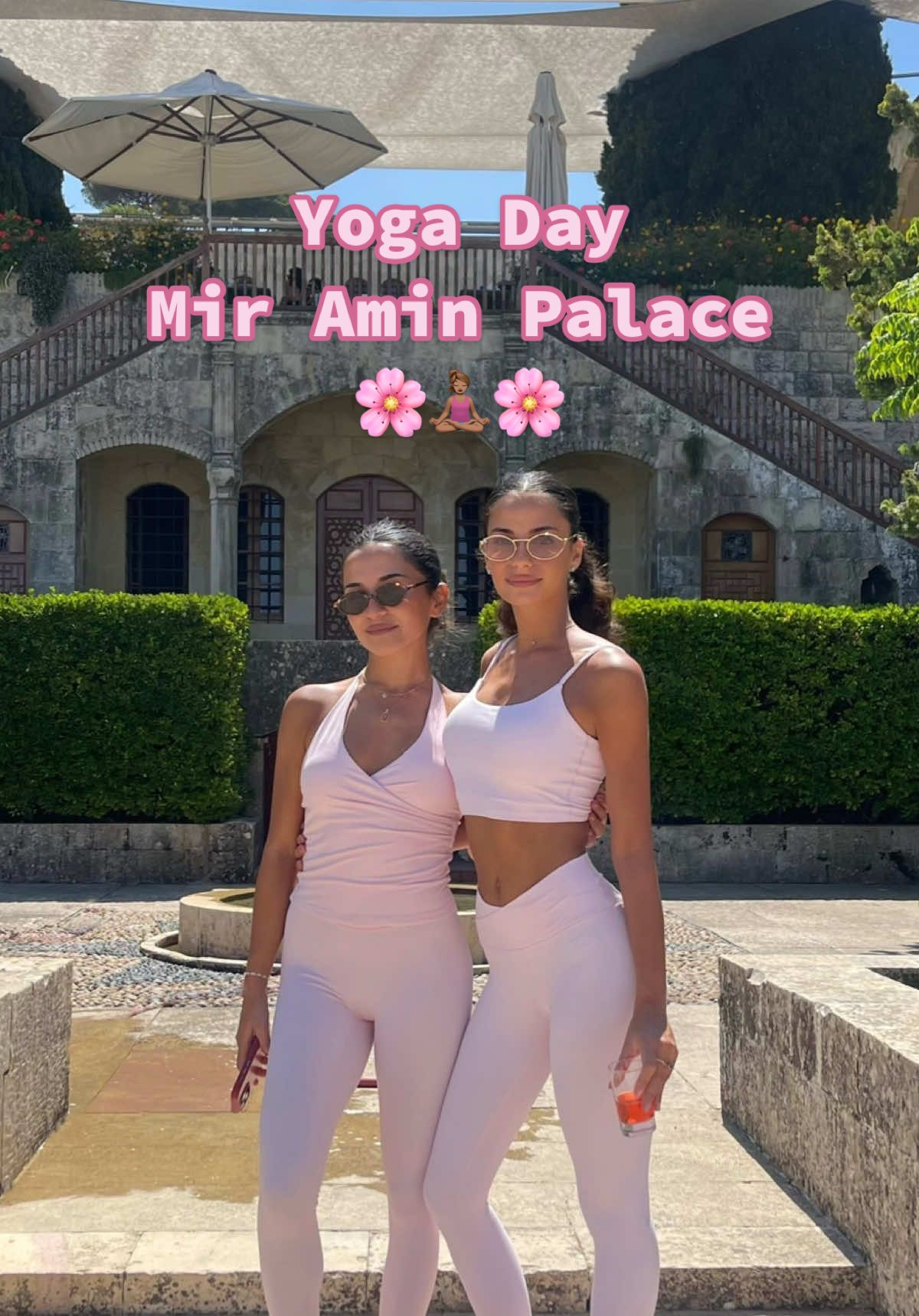 @Ninette ‘s Yoga Day at Mir Amin Palace🧘🏽‍♀️🌸 so proud of my bestie #fyp #yoga #lebanon #miramin #aesthetic 