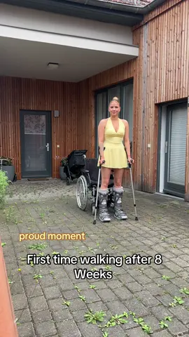 small moment but a big step in healing #walking #vacuped #fyp #wheelchair #brokenlegs #accident #proud 