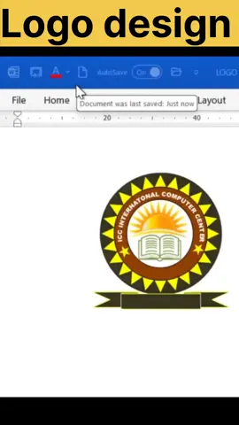 Rounded logo design in MS Word #msword #mswordtutorial  #logodesign #logo #shorts #design #msoffice