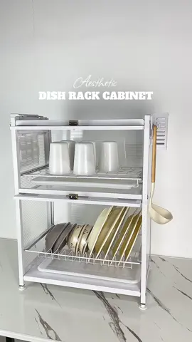 Sobrang ganda pala talaga ng ganitong Dish Rack Cabinet! bukod sa napaka aesthetic nia highquality pa 😍💯 #dishrack #dishrackdrainer #kitchendishrack #kitchenstoragerack #kitchenfinds #dustproofdishrack 