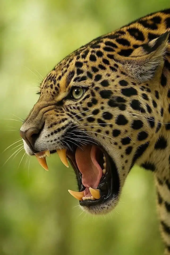 Don’t let the spots fool you — this isn’t just a big cat. This is the jaguar — the most powerful bite in the feline kingdom. While other big cats go for the throat, the jaguar goes for the skull. Its jaws can crush bone, pierce turtle shells, and kill with one precision strike between the eyes. One bite. No struggle. Instant silence. Those fangs aren’t just tools — they’re weapons forged by millions of years of perfection. And behind those eyes? A predator that doesn’t chase... it calculates. This is not a roar of rage. It’s a warning. #AnimalFacts #WildlifeFacts #AnimalKingdom #animals 