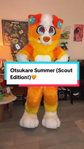 I know I already did this dance buuuuut…. I just had to have Scout join in on the trend!🧡#fyp #viral #furry #cosplay #fursuit #dogfursuit #furrydance #otsukaresummer #kpop 