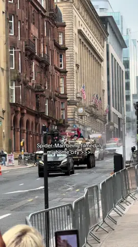 Glasgow getting the Hollywood treatment  #spiderman #marvel #glasgow #spidermanbrandnewday #fyp #explore #movie 