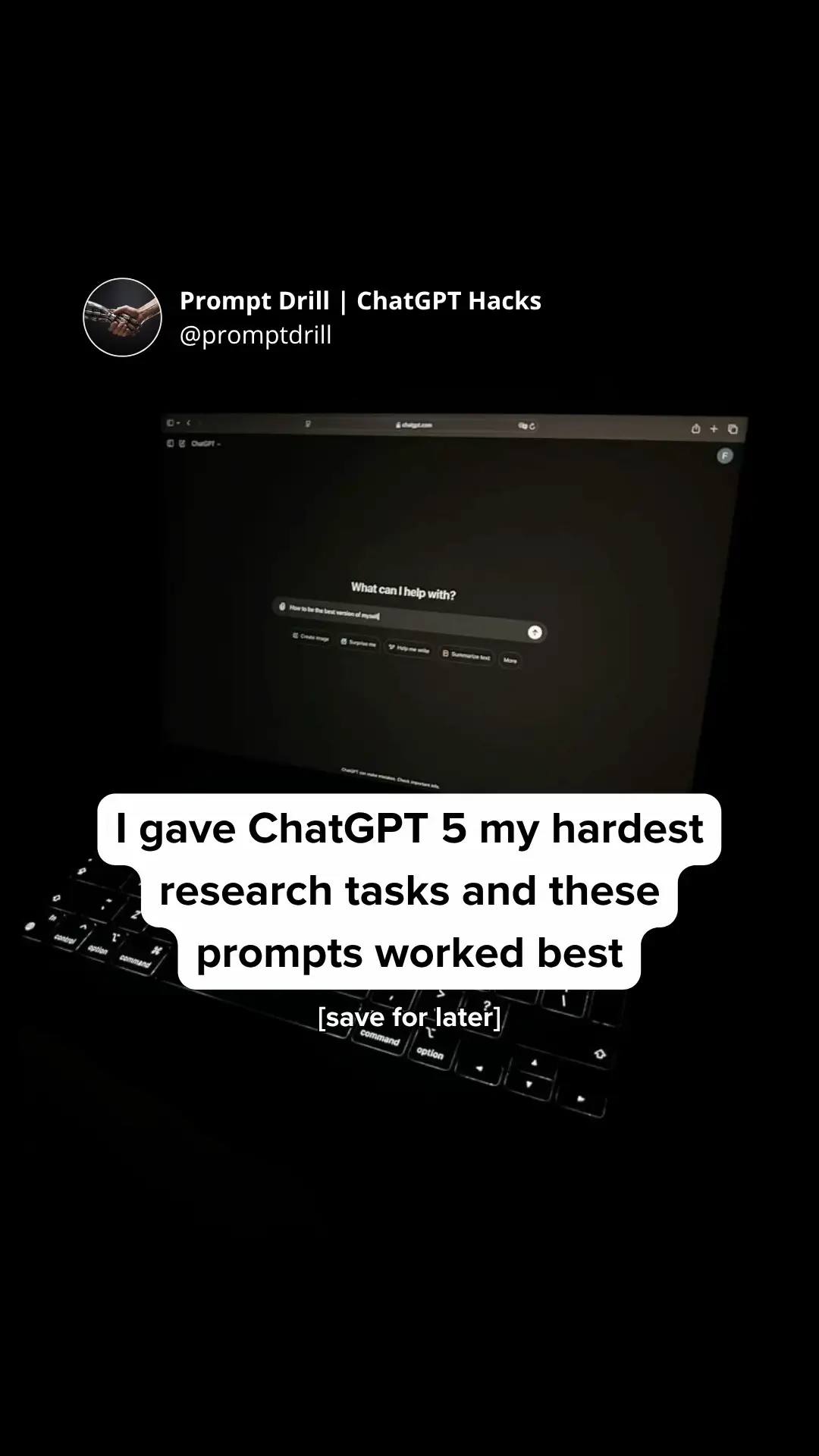 These prompts work for academic projects, business report or any deep accurate information you need to gather. #chatgpt5 #chatgpt #chatgptprompts #aiassistant #promptengineering #researchtips #researchpaper #learningtips #researcher #uni 
