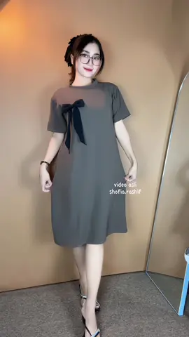 Rekomendasi dress simple wanita knit ada kombinasi pita cantik🎀🖤 #dress #deessmurah #dresswanita #dresscantik #dresssimple #fyp 