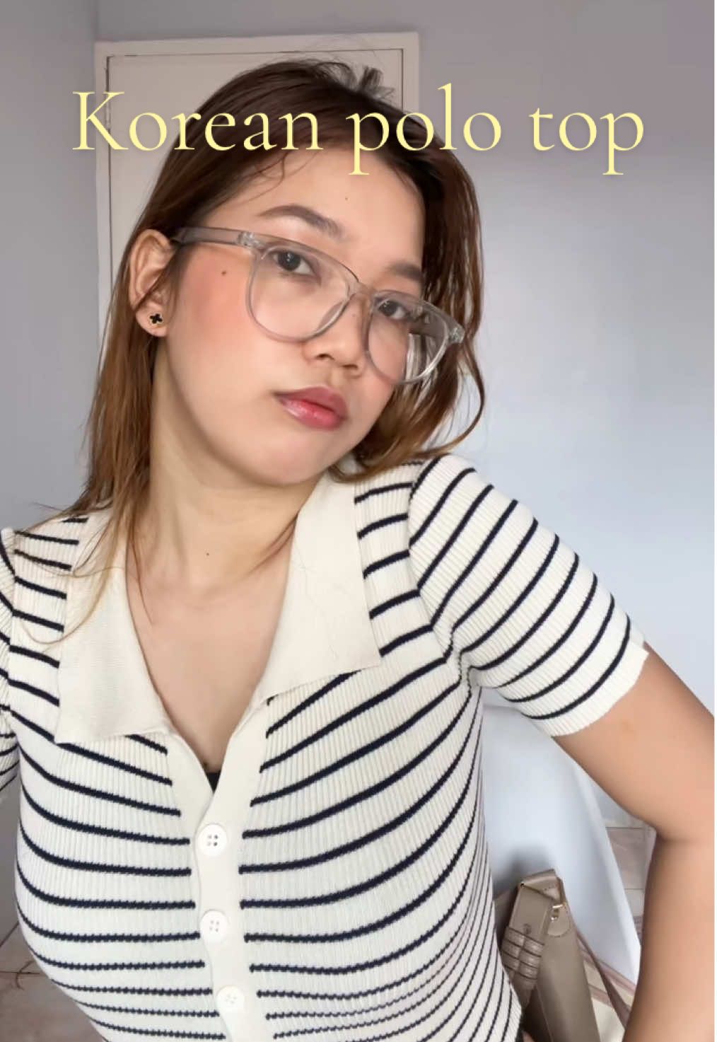korean top ftw!🤍 #koreanpolotop #stripetop 