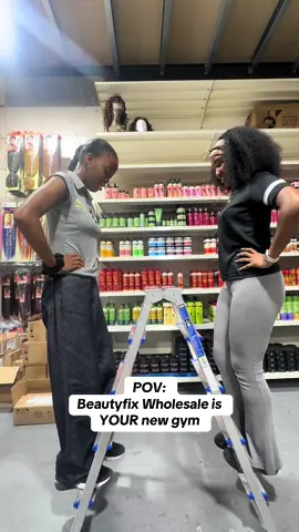 The Beautyfix staff work hard🙂‍↕️ #fyp #beautyfixwholesale #afrohairproducts #hairtok #naturalhair #rainham #Uk #london #skitz #behindthescene #blackgirl #gym 