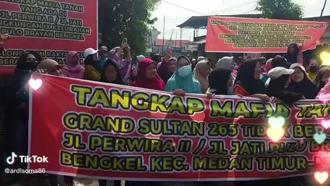 aksi demo warga yg mafia tanah perwira II, Jati,pemblokir halan dieksekusi oleh PN medan, #mafiatanah #pengadilannegeri #eksekusi #fypage #viral #fyp 