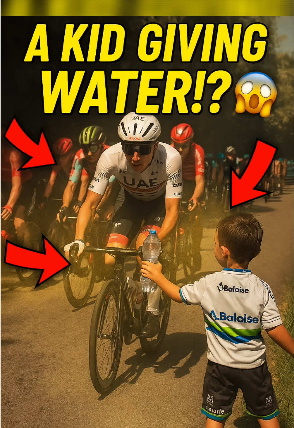 Kid giving cyclist water #fyp #interesting #cyclist 