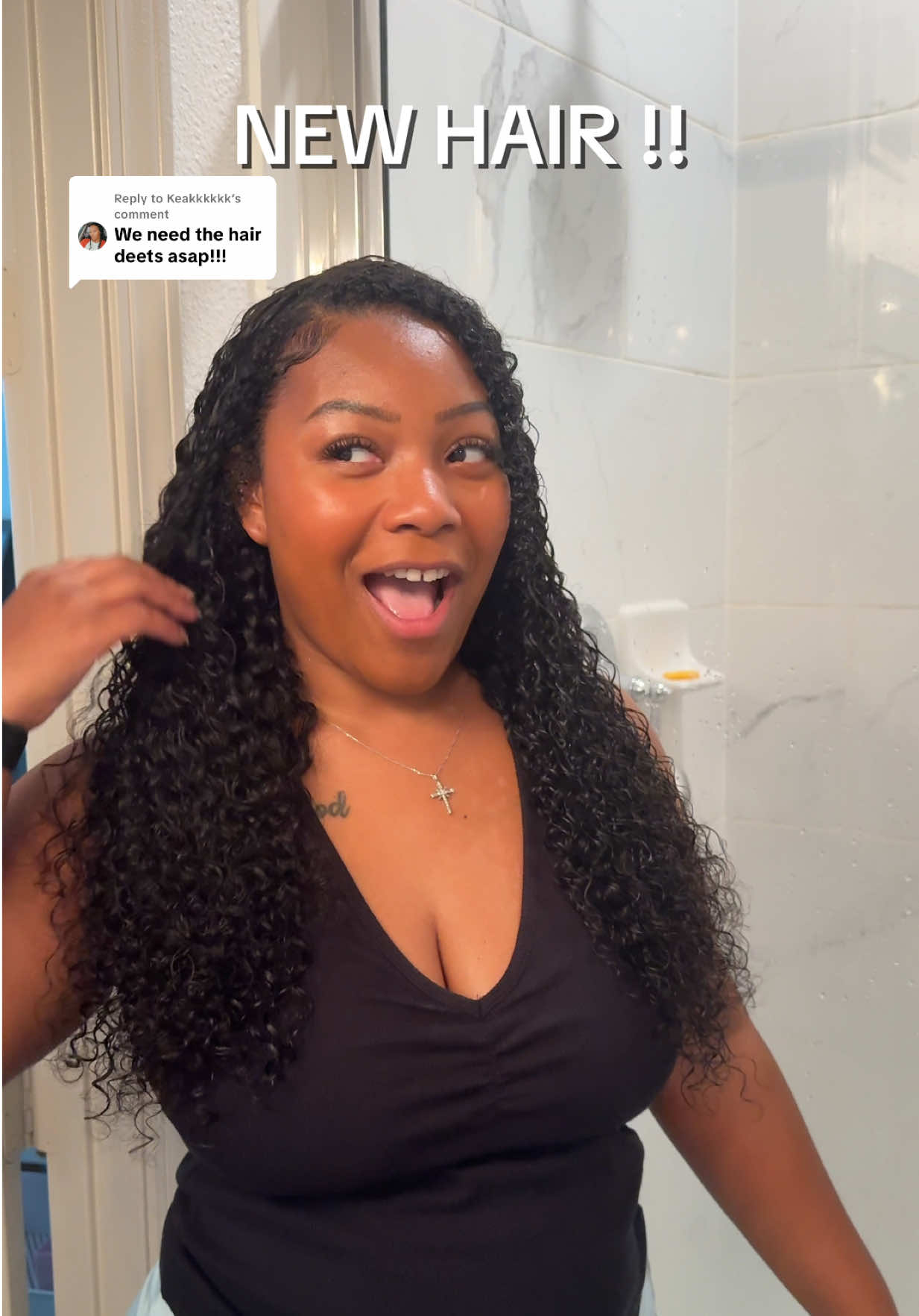 Replying to @Keakkkkkk I’m LITERALLY obsessed !! Got this off the tiktok shop link above!! 😍😍😍 she’s my new fav!! @OQHAIR #halfwig #gluelesswig 