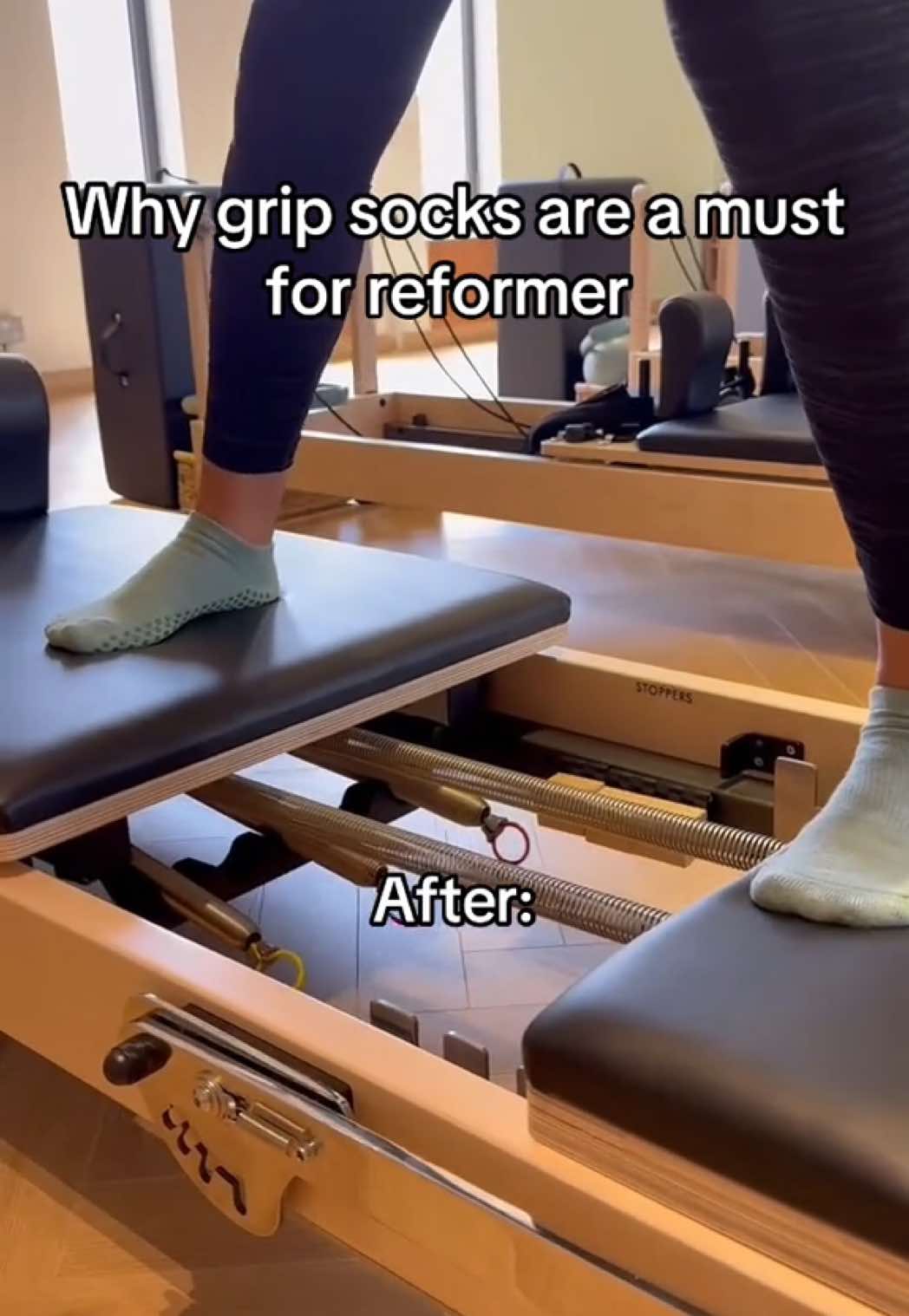 Why grip socks are a must for Pilates 🧦✨ They’re not just cure - they’re a game-changer! ✔️ Safety - No slipping on the reformer or mat ✔️ Hygiene - Keep things clean for you and others ✔️ Support - Better control and foot alignment  Once you try them, you won’t go back!