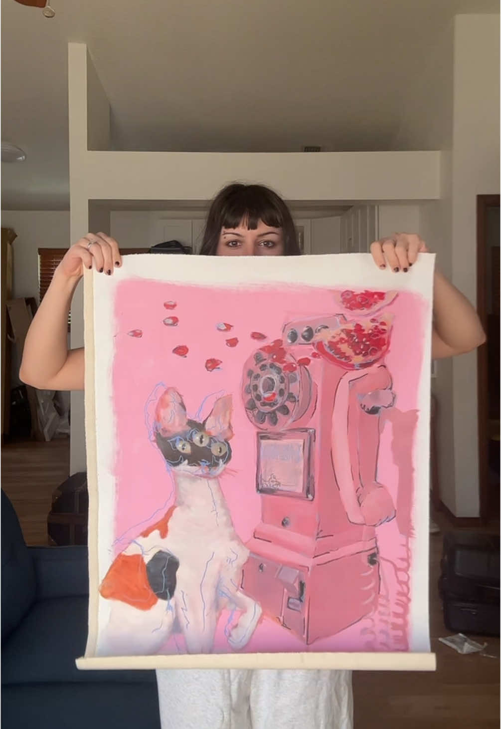 Yayyy  #art #artforyou #artontiktok #artistoftiktok #oilpainting #cat #telephone #fyp 