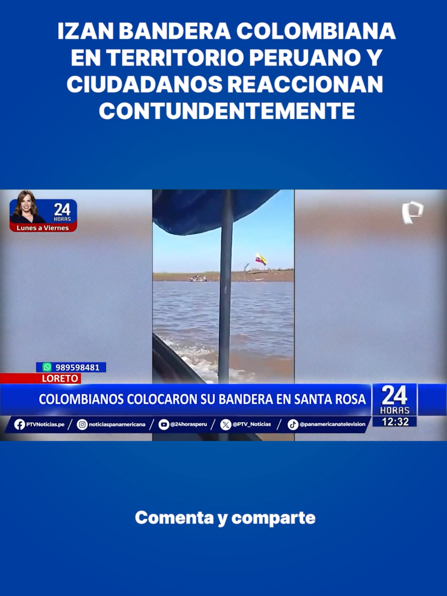 Izan bandera de Colombia en territorio peruano y ciudadanos reaccionan con contundencia 🇵🇪🇨🇴 Un video difundido en redes sociales muestra que una bandera de Colombia fue colocada en territorio peruano, en plena frontera amazónica. #Frontera #Perú #Colombia #Soberanía #GustavoPetro #PanamericanaTV