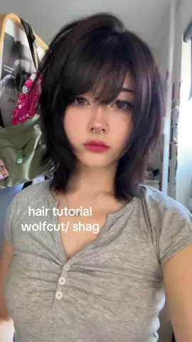UPDATED hair tutorial  hope you cuties enjoy ☺️  #wolfcut #shag #shorthair #hairtutorial #haircut #shortwolfcut #08 #wasian 