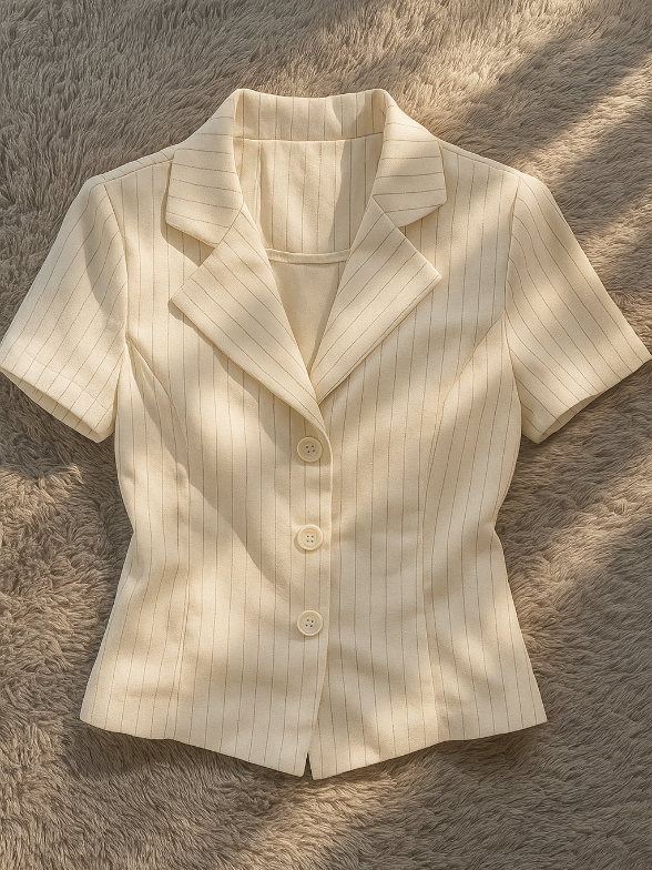 MAEVE SHIRT - Kemeja Kemeja Salur Stripe Wanita V Neck Lengan Pendek / Fitted Shirt Shortsleeve Office Formal Look #kemeja #kemejasalur #lenganpendek #fitted #shortsleeve #stripewanita #xyzbcafypシ #viral #promomakanmerdeka #guncang88 #trending #masukberandafyp 