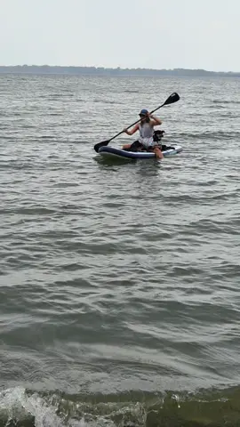 Don’t worry Ruby I’ll get you in before the rain starts…..maybe 😂 . #paddleboard #dog #lake #lakelife