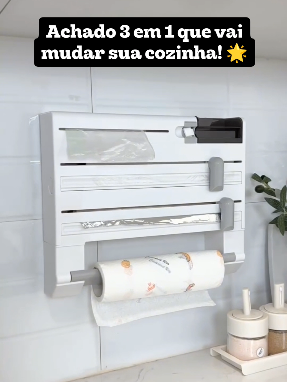 Organize e ganhe praticidade na cozinha com esse suporte 3 em 1 para papel toalha, papel filme e papel alumínio 🌟 Encontrei no @Mercado Livre  🆔 2D67DM-WP3X 🔗https://mercadolivre.com/sec/22Yf8h7 . . . . . . . . . . . #MercadoLivreAchados #HomeAndDecor @Programa Afiliados e Criadores 