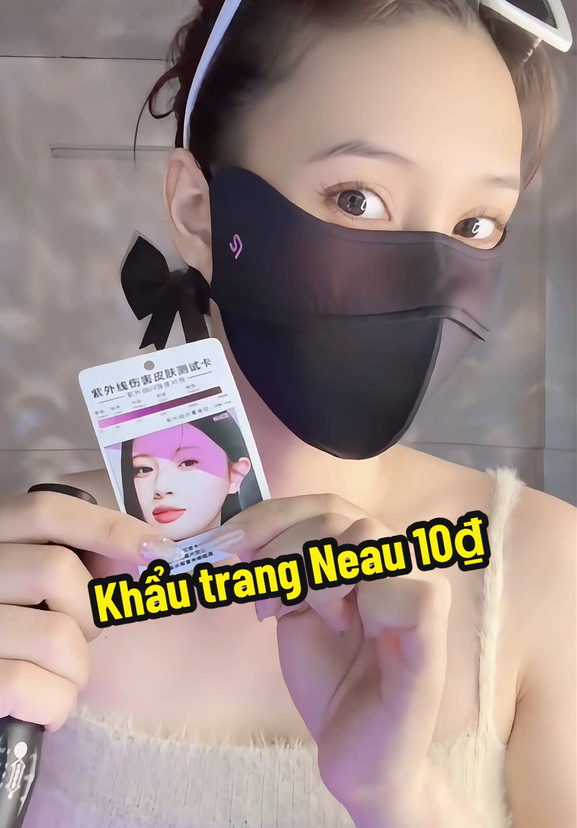 “Đeo như không đeo” – đó là cảm giác đầu tiên khi thử em khẩu trang vải thun mát lạnh này #khautrangchongnang #khautrangchongtiauv #neau #thinhhanh 