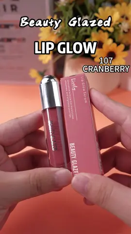 Very pretty lip glow Cranberry 🥰🤩➡️#fyp #tiktokshopping #BeautyGlazed #lips #fyppppppppppppppppppppppp #lips #lipplump #goodstuff #makeup #lipglowserum 