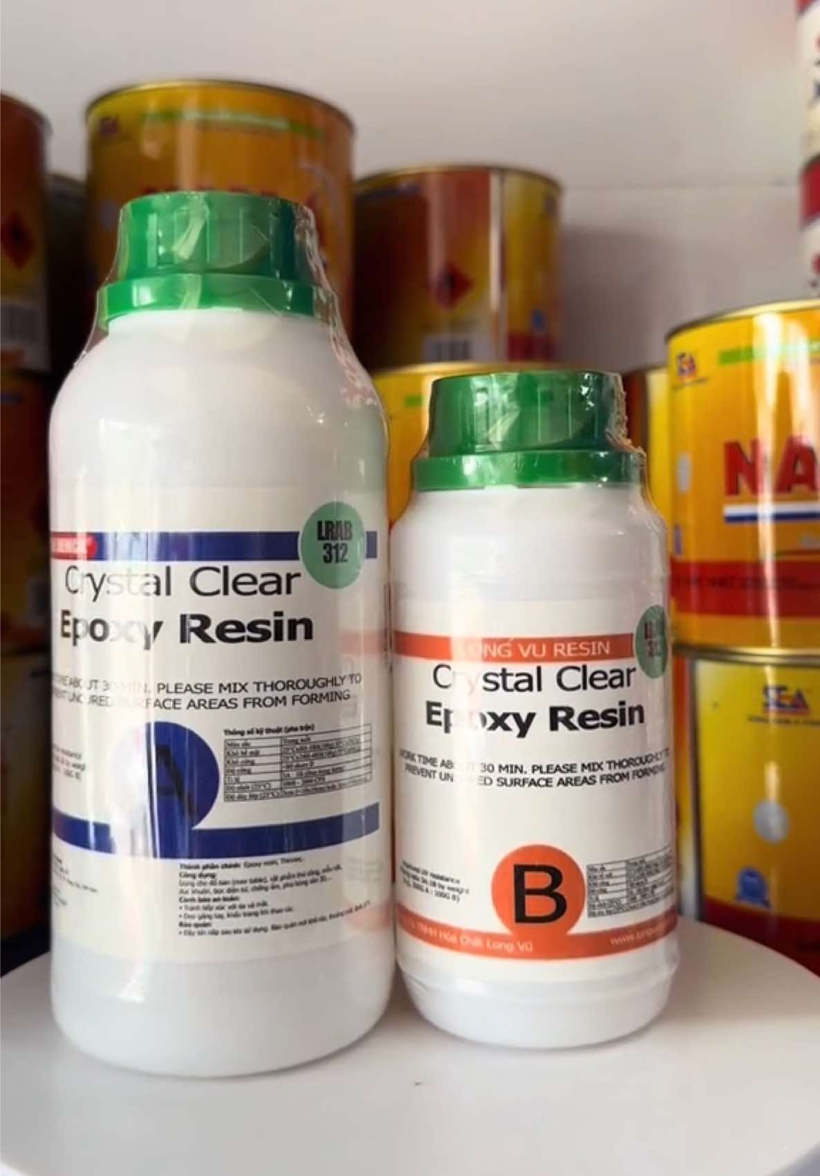 Keo Epoxy resin Trong suốt LRAB 312 làm khuôn mẫu , đổ mặt bàn…#keoepoxy #keoepoxy2thanhphan #lamkhuon #đổmatban