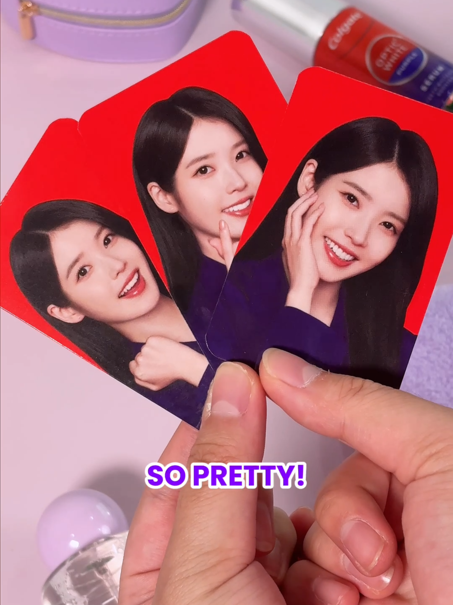 Unboxing IU’s kit and I got more photocards to add to my collection! #IUxColgatePurple #ColgatePurple