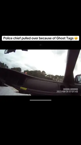 Police chief pulled over because of Ghost Tags 🥴 #fyp #watch #police #OhNo #tiktok #tiktokviral #viralvideo 