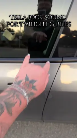 My favorite lock sound for my Tesla 🩶#twilight #tesla #teslalockchime #millennial 