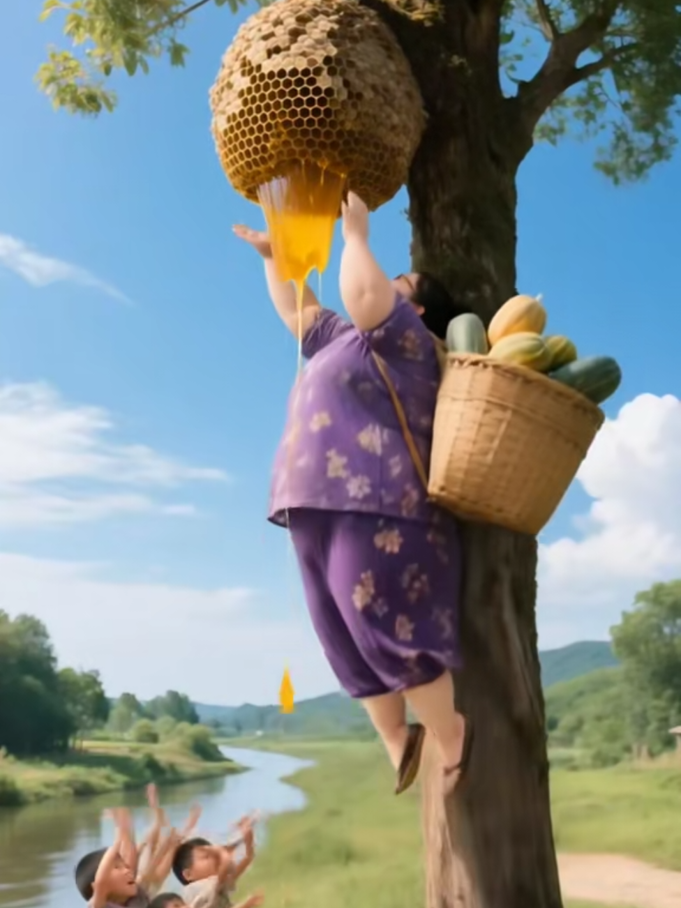 Fat Woman Helps Kids Reach Honey from the Tallest Tree – You Won’t Believe This AI Animation! | Hilarious AI Animation: Fat Woman Helps Kids Get Honey from a Tall Tree! | Watch This Funny AI Animation of a Woman Helping Kids Reach Honey on the Tallest Tree! | Fat Woman Saves the Day: Kids Get Honey from the Tallest Tree in This Hilarious AI Animation! | Hilarious AI Animation: Fat Woman's Mission to Help Kids Get Honey from a Giant Tree! | Watch a Funny AI Animation of a Fat Woman Helping Kids Climb the Tallest Tree for Honey! | Funny and Inspiring: Fat Woman Helps Kids Access Honey in the Tallest Tree! | The Tallest Tree and the Fat Woman: An AI Animation You Won’t Stop Watching! | Fat Woman Helps Kids Reach for Honey in This Hilarious AI Animation – Trending Now! | AI Animation: Fat Woman’s Big Heart Helps Kids Get Honey from the Tallest Tree! #FunnyAI | #AIAnimation | #ViralAnimation | #TreeAdventure | #HilariousAI 